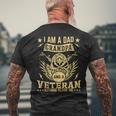 Mens Im A Dad Grandpa And A Veteran Nothing Scares Me Father Day Men's T-shirt Back Print Gifts for Old Men