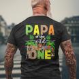 Dad Of The Wild One Zoo Birthday Safari Jungle Animal Mens Back Print T-shirt Gifts for Old Men