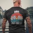 Dad Pit Crew Race Car Chekered Flag Vintage Racing Party Men's T-shirt Back Print Gifts for Old Men