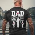 Dad Son First Hero Daughter First Love Fathers Day Mens Back Print T-shirt Gifts for Old Men