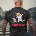 Dadacorn Dabbing Unicorn Dad Unicorn Girl Daddy Birthday Men's Back Print T-shirt Gifts for Old Men