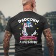 Dadcorn 1 Kid Fathers Day Dad Unicorn Daughter Girl Men's Back Print T-shirt Gifts for Old Men