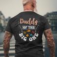 Daddy Of The Big One Fishing Birthday Party Bday Celebration Men's Back Print T-shirt Gifts for Old Men
