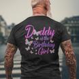 Daddy Of The Birthday Girl Butterfly Dad Father 1St Men's Back Print T-shirt Gifts for Old Men