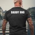 Daddy Uno Number One Best Dad 1 Men's Back Print T-shirt Gifts for Old Men