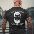 Dads With Beards Are Better Fathers DayGift For Dad Gift For Mens Mens Back Print T-shirt Gifts for Old Men