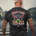 Desert Storm Veteran Pride Persian Gulf War Service Ribbon Men's T-shirt Back Print Gifts for Old Men