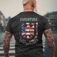 Deutschland Eagle Us Flag German Military Base Landstuhl Mens Back Print T-shirt Gifts for Old Men