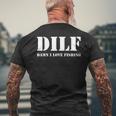 Dilf Damn I Love Fishing Fathers Day For Dad Men's Back Print T-shirt Gifts for Old Men