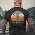 Mens Disc Golf Dad Vintage Fathers Day Frisbee Golfer Retro Men's T-shirt Back Print Gifts for Old Men