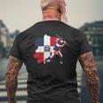 Dominican Republic Flag Baseball PlayerSports Men's Back Print T-shirt Gifts for Old Men