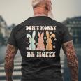 Dont Worry Be Hoppy Rabbit Cute Bunny Flowers Easter Day Men's Back Print T-shirt Gifts for Old Men