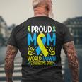 Womens Down Syndrome Mom Ribbon World Down Syndrome Awareness Day Men's Back Print T-shirt Gifts for Old Men