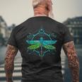 Dragon Fly Insect Nature Geometric Lover Men's T-shirt Back Print Gifts for Old Men