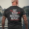 Eat Sleep Baseball Repeat Player Baseball Men's Back Print T-shirt Gifts for Old Men Eat Sleep Baseball Repeat Player Baseball Men's Back Print T-shirt Gifts for Old Men