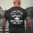 Father And Son Best Friends For Life Dad Fishing Men's Back Print T-shirt Gifts for Old Men