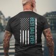 Father’S Day Best Dad Ever With Us American FlagMen's Back Print T-shirt Gifts for Old Men