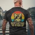 Fathers Day Vintage Best Cat Dad Ever Retro Gift For Cat Mens Back Print T-shirt Gifts for Old Men