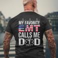 My Favorite Emt Calls Me Dad Fathers Day Men's T-shirt Back Print Gifts for Old Men