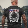 My Favorite Soldier Calls Me Papa - Proud Army Grandpa Men's T-shirt Back Print Gifts for Old Men