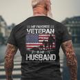 My Favorite Veteran Is My Husband - Flag Father Veterans Day Men's T-shirt Back Print Gifts for Old Men