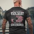 My Favorite Violinist Calls Me Grandma Usa Flag Mother Men's Back Print T-shirt Gifts for Old Men My Favorite Violinist Calls Me Grandma Usa Flag Mother Men's Back Print T-shirt Gifts for Old Men