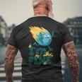 Im Fine Climate Change Burning Earth Day 2023 Activism Men's Back Print T-shirt Gifts for Old Men