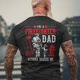 Mens Firefighter Dad Fire Rescue Fire Fighter Men's T-shirt Back Print Gifts for Old Men
