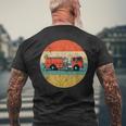 Firefighter Vintage Retro Fireman Fire Truck Firefighting Men's T-shirt Back Print Gifts for Old Men