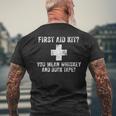 First Aid Kit Whiskey And Duct Tape Dad Joke Vintage Men's T-shirt Back Print Gifts for Old Men