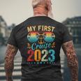 My First Cruise 2023 Family Vacation Cruise Ship Travel Men's Back Print T-shirt Gifts for Old Men