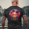 Florida St Pete Beach Colorful Palm Trees Beach Men's Back Print T-shirt Gifts for Old Men