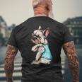 French Bulldog I Love Dad Tattoo - Bulldog Dad Fathers Men's T-shirt Back Print Gifts for Old Men
