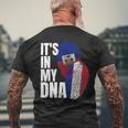French And Haitian Mix Dna Heritage Flag Men's T-shirt Back Print Gifts for Old Men
