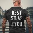 Fun Best Silas Ever Cool Personalized First Name Gift Mens Back Print T-shirt Gifts for Old Men