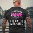 Funny Elevator Mechanics Wife Anniversary Gift Mens Back Print T-shirt Gifts for Old Men