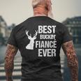 Funny Fiance For Hunter Best Buckin Fiance Ever Mens Back Print T-shirt Gifts for Old Men