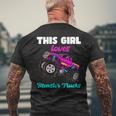 This Girl Loves Monster Trucks Pink Monster Truck Girl Men's Back Print T-shirt Gifts for Old Men