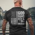 God Guns Beer & Diesels Diesel Truck Mechanic Usa Flag Mens Back Print T-shirt Gifts for Old Men