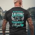 God Made My Dad An Angel Truck Driver Father Memorial Men's T-shirt Back Print Gifts for Old Men