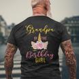 Grandpa Birthday Girl Grandfather Gifts Unicorn Birthday Mens Back Print T-shirt Gifts for Old Men