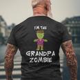 Grandpa Zombie Halloween Matching Family Costume Halloween Gift For Mens Mens Back Print T-shirt Gifts for Old Men