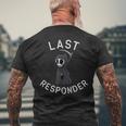 Grim Reaper Dark Humor Last Responder Men's Back Print T-shirt Gifts for Old Men
