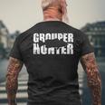 Grouper Hunter Men's Back Print T-shirt Gifts for Old Men