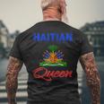 Haitian Queen Dripping Women Perfect Haiti Crown Flag Men's Back Print T-shirt Gifts for Old Men