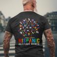 Hand Flag Tree Root Latino National Hispanic Heritage Month Men's Back Print T-shirt Gifts for Old Men