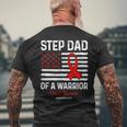 Heart Disease Survivor Support Step Dad Of A Warrior Mens Back Print T-shirt Gifts for Old Men