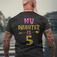 Hearts 5Th Bday For Daughter From Mom Dad Mens Back Print T-shirt Gifts for Old Men
