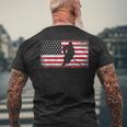 Hockey American Flag 4Th Of July Patriotic Usa Dad Men Son Mens Back Print T-shirt Gifts for Old Men
