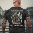 Home Of The Free Because Of The Brave Veterans Mens Back Print T-shirt Gifts for Old Men